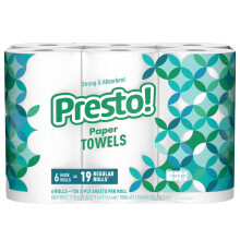 Amazon-Marke     Presto! Flex-a-Size-Papiert  cher, 158 Blatt, riesige Rolle, 6 Rollen, entspricht 19 normalen Rollen, wei