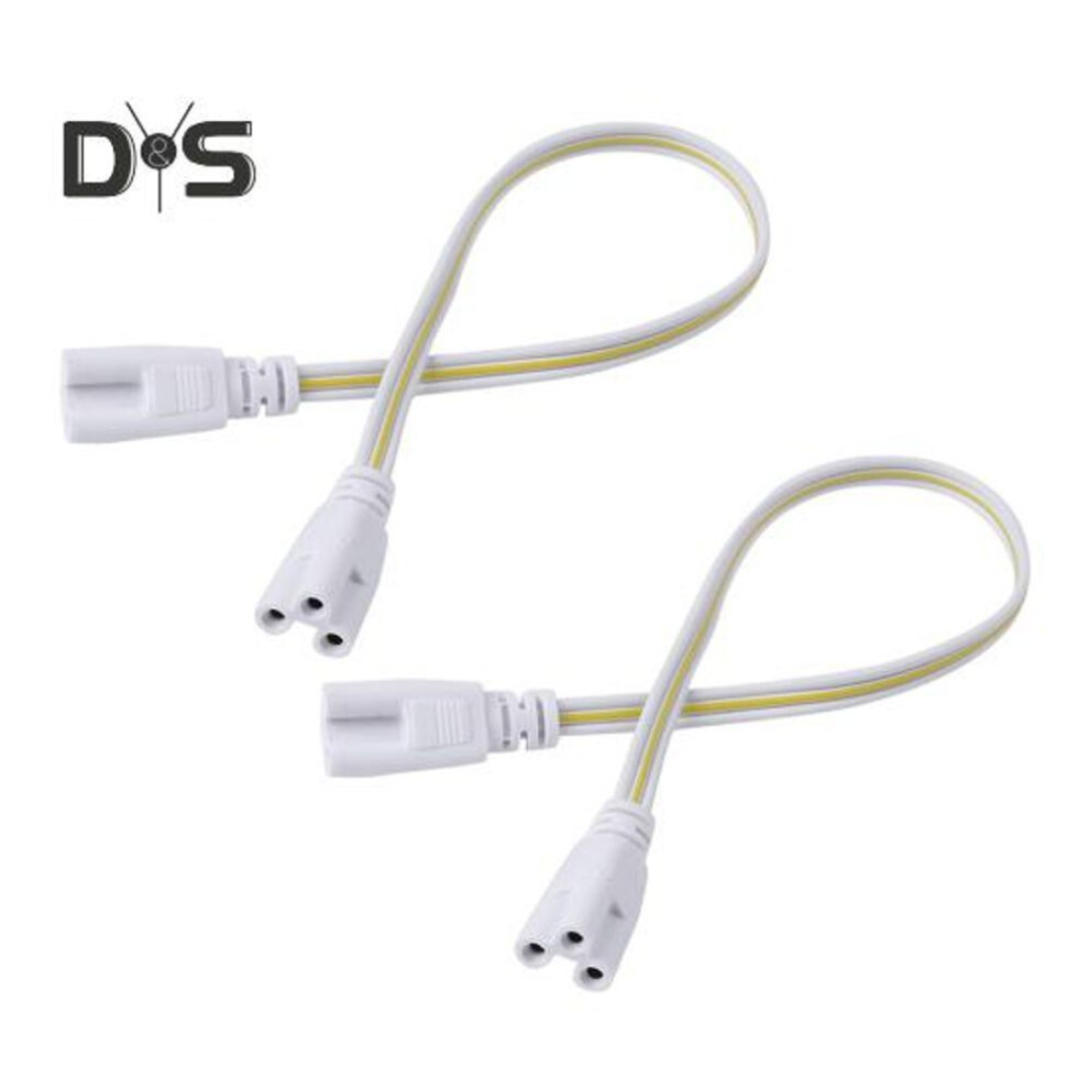 2 Pcs LED Lamp Connection Cable 3-Pin PVC Plastic Copper Wire Cable LED Tube Integrated 3-Hole Male to Female Connector for LED Fluorescent Halogen