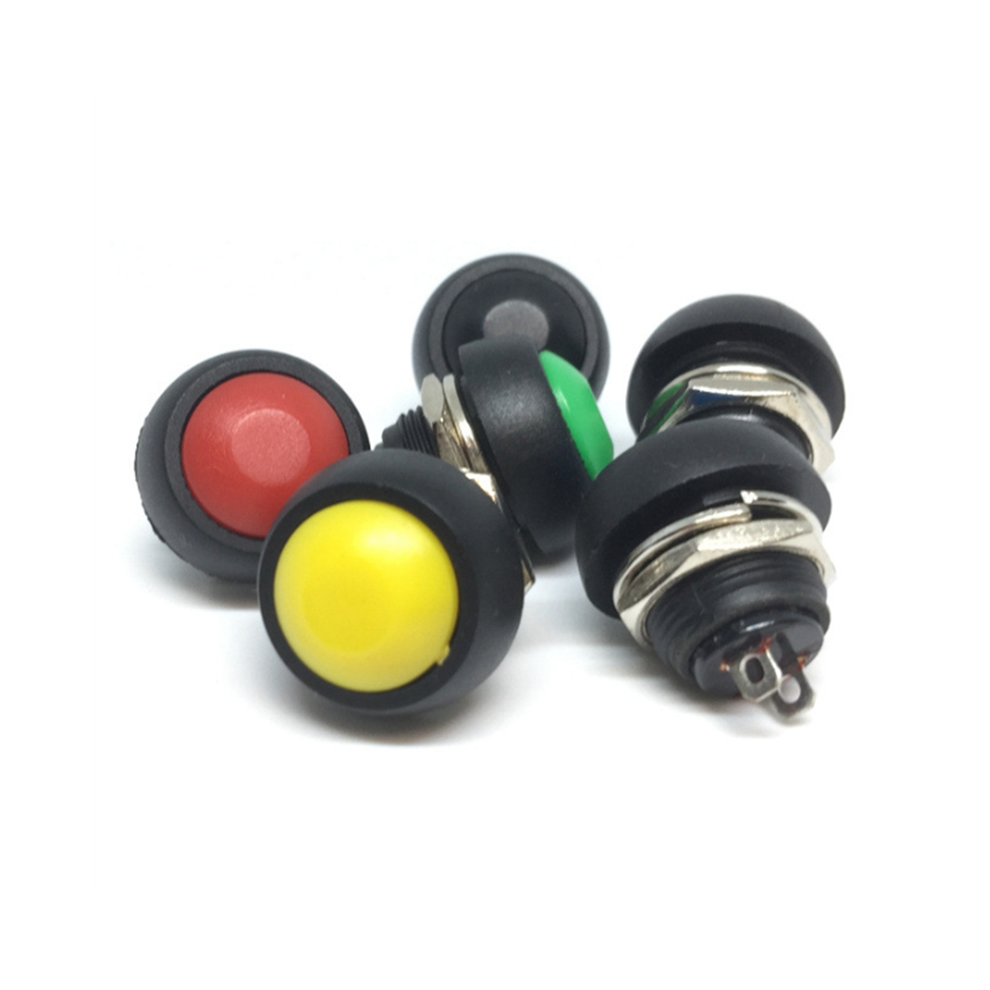 10Pcs 2Pin Mini Switch 12Mm 1A Waterproof Pbs-33B 12V Momentary Push Button Reset Non-Locking 4852431731338