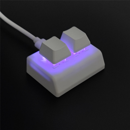 2 Keys Macro Programming Keyboard RGB Mini Gaming Drawing Red Switch Custom OSU Keypad,White 1