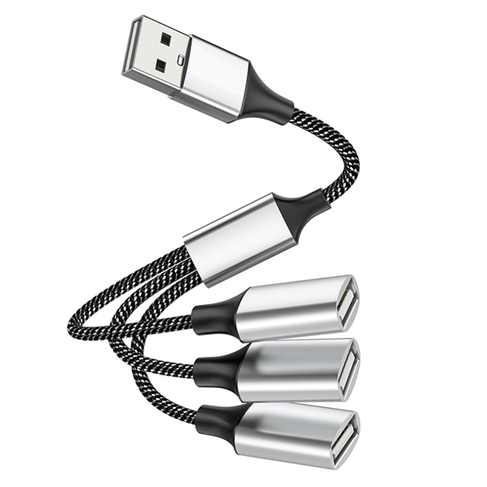 Usb To 2.0 Triple Port Hub Otg Adapter Cable Data Charging Convertor Extension Splitter, A 3 4852431732977