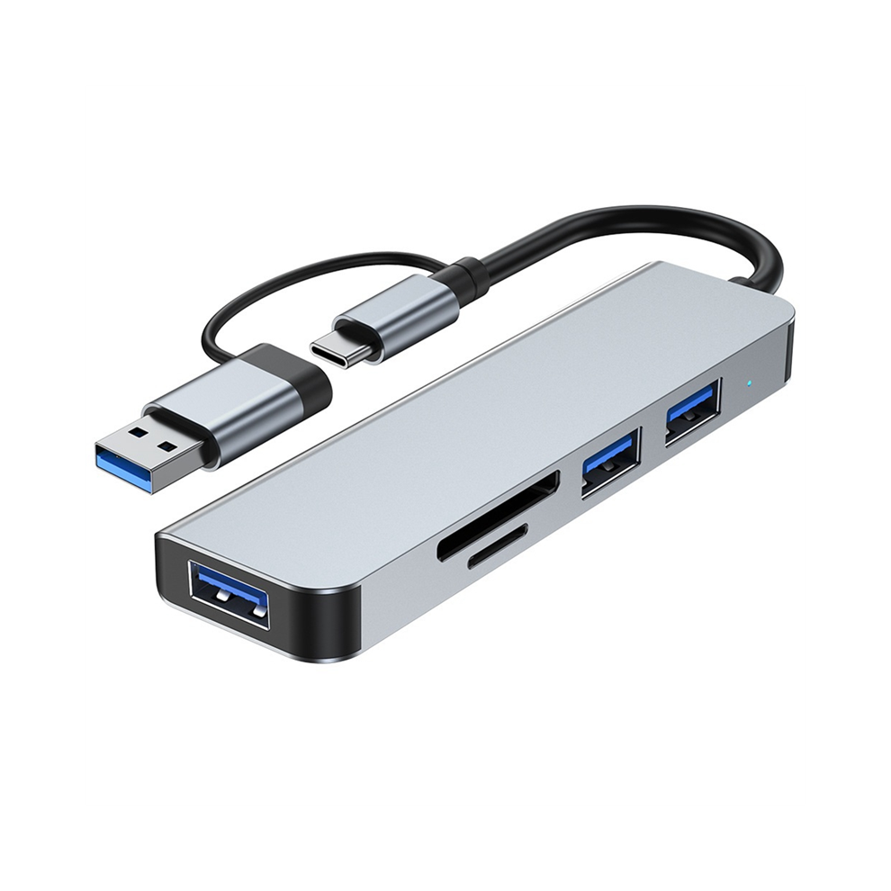 5 Ports 2-In-1 Usb 3.0 Hub Type-C Adapter Usb3.0+Usb2.0+Sd+Tf Multi-Port Splitter Expander For Pc Computer 4852431733950