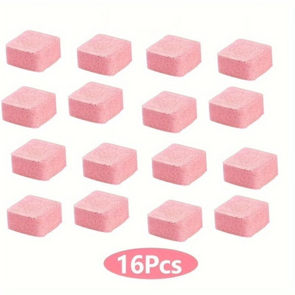 (pink, 16pcs) 4/16/24 Pc Effervescent Toilet Bowl Cleaner Tablets, Automatic Deodorizing, Stain & Limescale Remover, Deep Clean for Bathroom, Universal Fit
