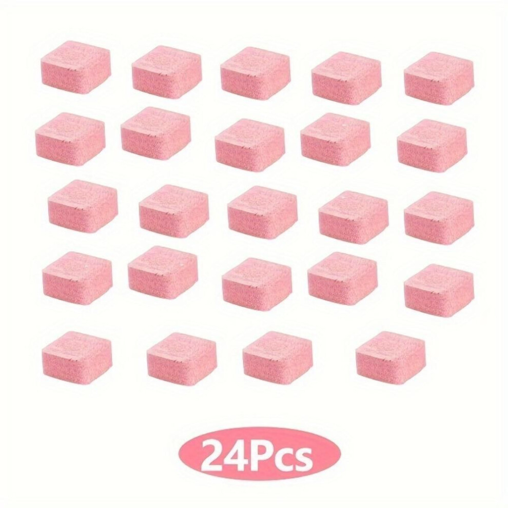 (pink, 24pcs) 4/16/24 Pc Effervescent Toilet Bowl Cleaner Tablets, Automatic Deodorizing, Stain & Limescale Remover, Deep Clean for Bathroom, Universal Fit