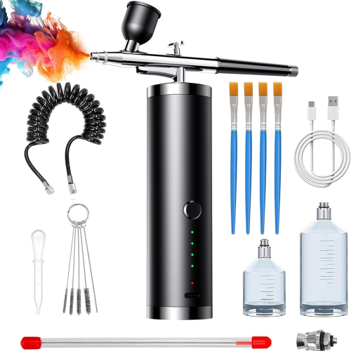Airbrush Set Portable with Compressor Handheld Ideal for Complex Tasks Such As Tattoos/Manicures A