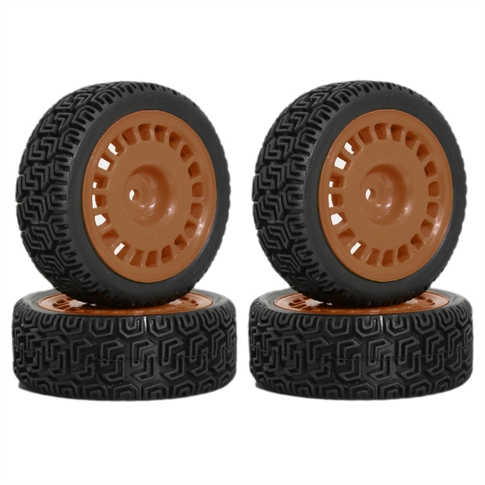 4Pcs 68Mm -Tires Rubber Tire Wheel Tyre For Xv01 Xv02 Tt01 Tt02 Ptg-2 1/10 Rc -Racing Car Upgrade Parts Brown 4852431744352