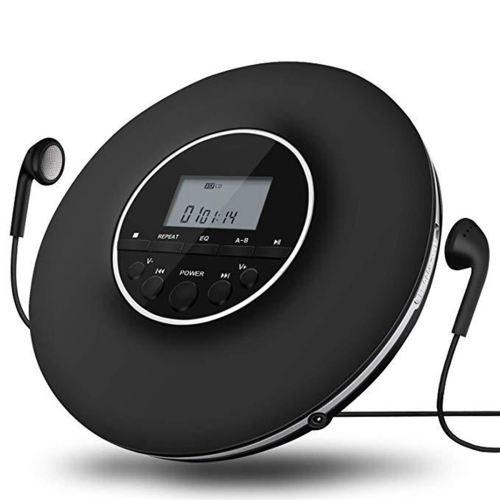Φορητό CD Player MP3 Μουσικής με Στερεοφωνικά Ακουστικά και Έξοδο Bluetooth Οθόνη LCD Μαύρη 1