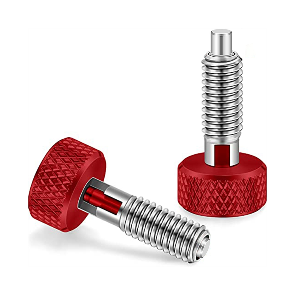 2 Packs Red Hand Retractable Spring Plunger With Knurled Handle M6 Type For Rolling Toolbox 4852431748251