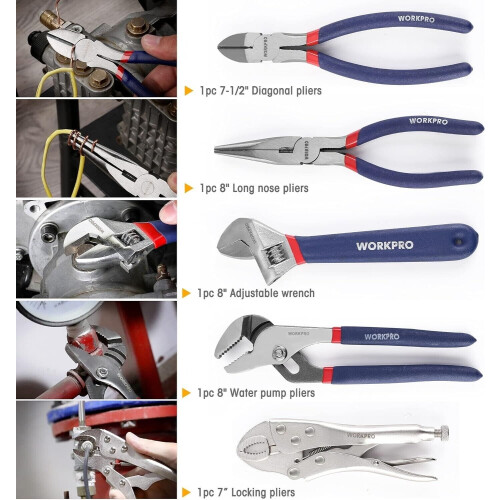 WORKPRO 156Pcs Tools Kit for Home Repair ,DIY Hand Tool Set with Tool Bag 1