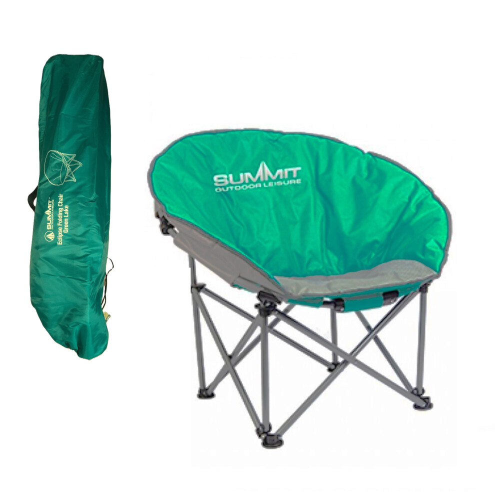 Green Folding Bucket Camping Chair Padded Folding Orca Chair Carry Bag