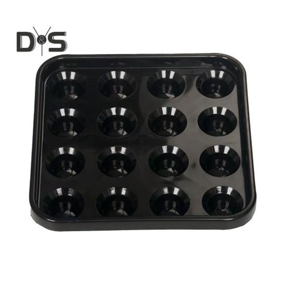 Standard Billiard Ball Tray Black Plastic Pool Ball Carrying Tray 16 Holes Snooker Billiard Ball Storage Holder Tray for Billiard Pool Table