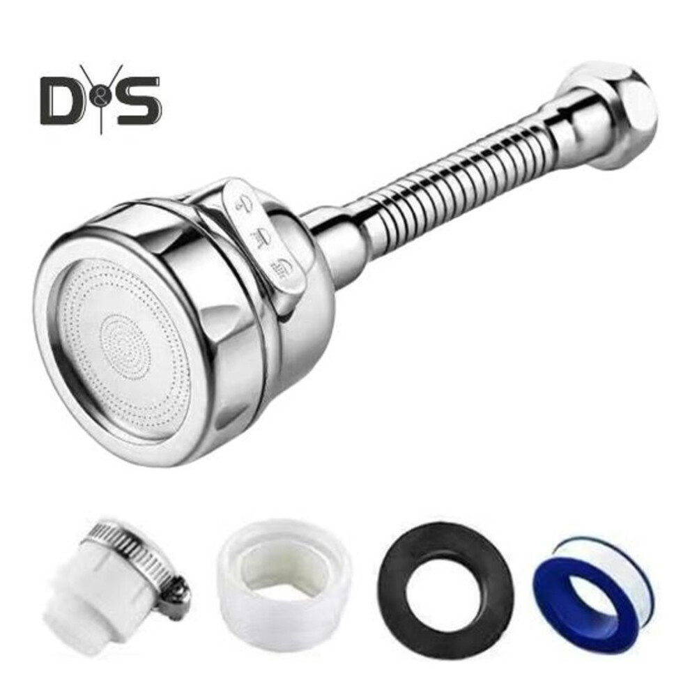 Faucet Extender 360-Degree Rotating Swivel Sprayer 3-Speed Water Flow Design Faucet Swivel Head Faucet Attachment