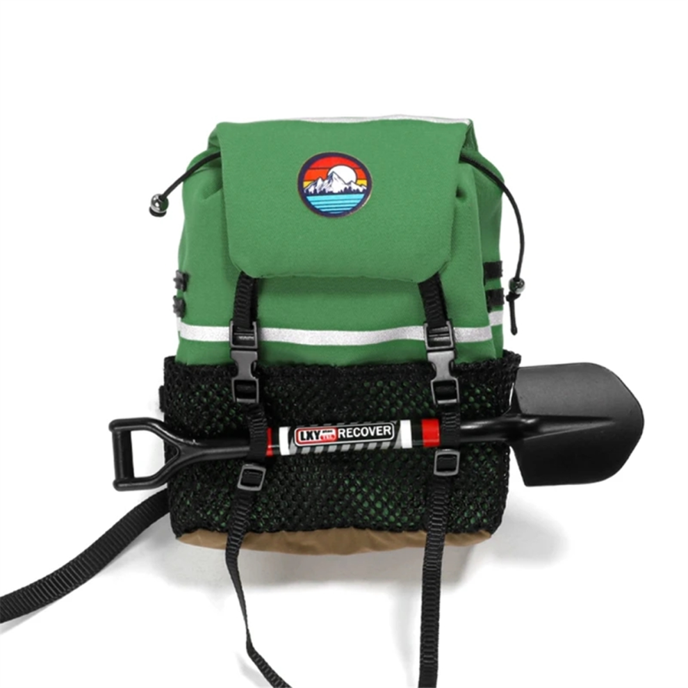 Simulation Backpack Shovel Storage Bag Luggage Handbag Decoration For 1/8 1/10 Rc Crawler Car Bag+Shovel Green 4852431706008