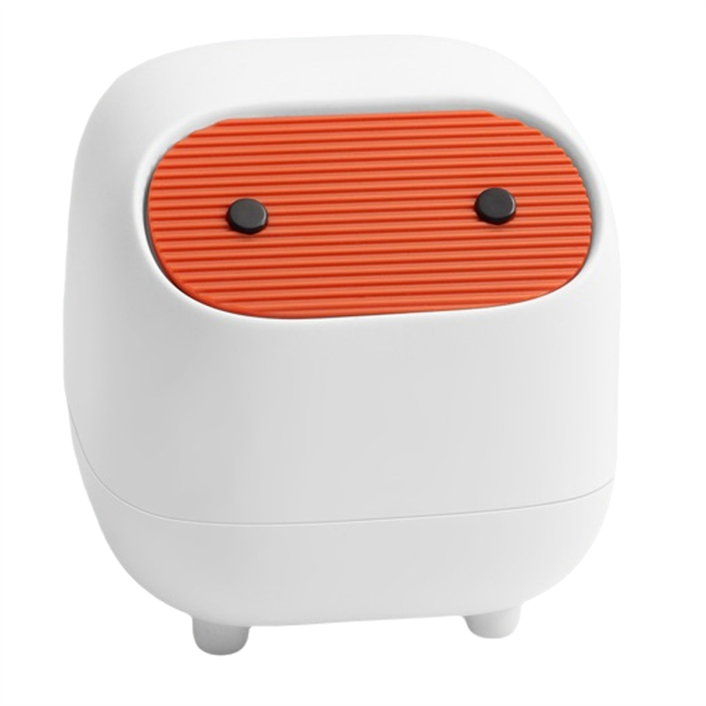 Poubelle de bureau, petite boîte de rangement à double couche, blanche