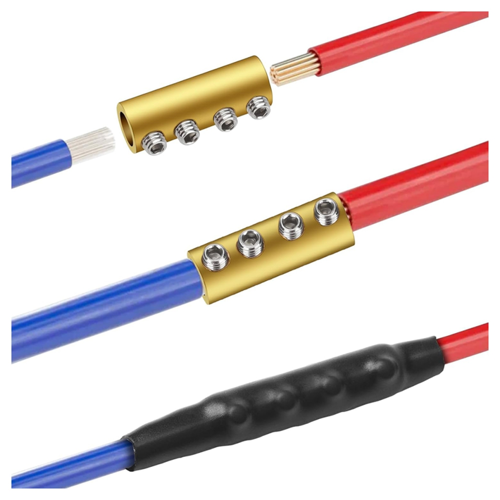 Kopinma 30Pcs 6 Awg Gauge Wire Connector Nut Kit,80A Quick Splicing Wiring Connection Terminal, With Screws And Heat Shrink Tube