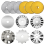 12pack 45mm Rotary Cutter Blades Kits, Perforating Replacement for Fabric Leather 7 Edge Type 2