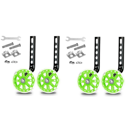 Kit de suporte para roda de treinamento de bicicleta infantil para bicicletas de 12/14/16/18/20 polegadas, verde 1