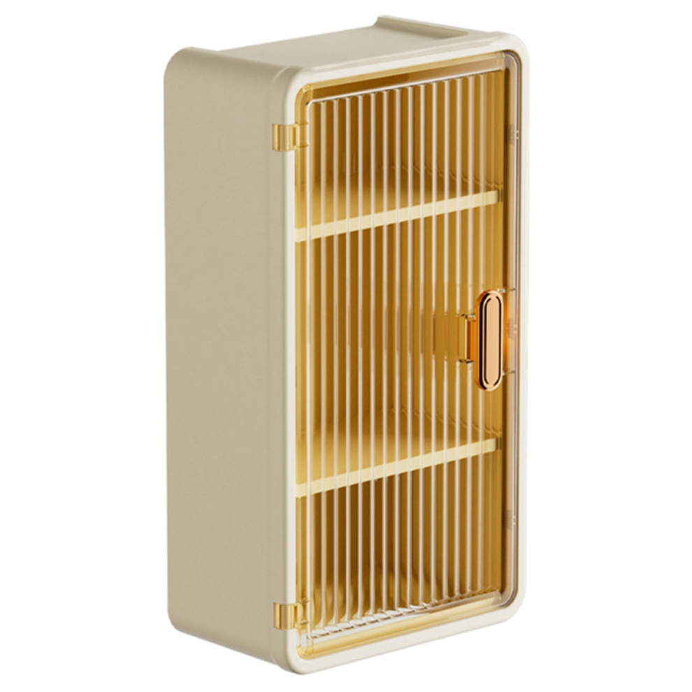 Wandmontiertes Badezimmerregal Mit Wasserdichter Taschentuchbox, Multifunktionales Aufbewahrungsregal FüR Toilettenartikel, Shampoo-Organizer A-image