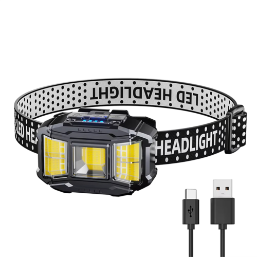 Potente lampada frontale a LED ricaricabile telescopica zoomabile faro anteriore da lavoro impermeabile per esterni torcia frontale ad alto Lumen  39