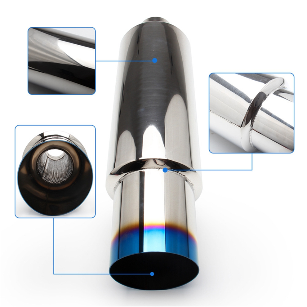 Silenciador De Tubo De Escape Universal Para Carreras De Coches De Acero Inoxidable Modificado-image