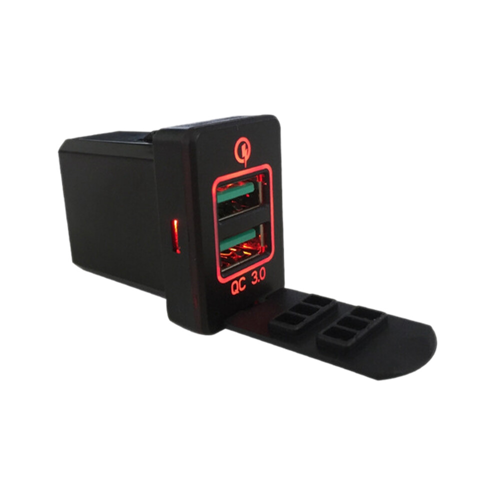 Photos - Other for Mobile Kopinma Car Quick Charge 3 Charging Ports Charger Dual USB Adapter for  2019 Red Light  2018