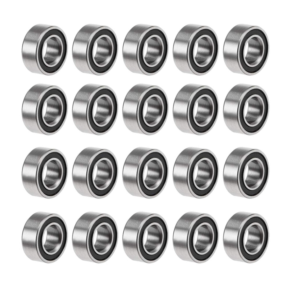 20Pcs Mr105- 5X10x4mm Ball Bearing Steel Double-Shielded Miniature Bearings, Black 4852431724286