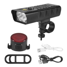 7000 lumen krachtige fietsverlichting voor en achter, 5 LED superheldere USB oplaadbare waterdichte fietskoplamp