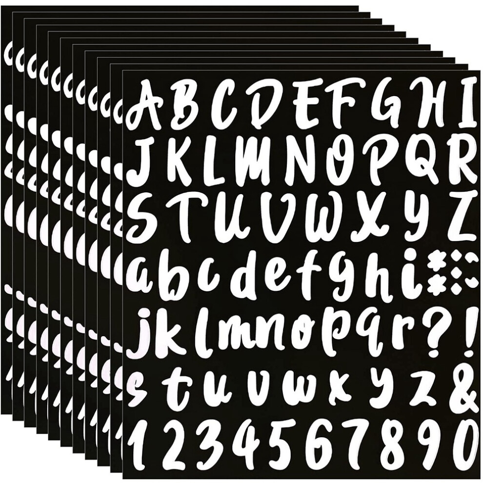 720 stuks 10 vellen zelfklevende vinylstickers, alfabetische letters en cijfers voor brievenbus, deur (wit, 1 inch)