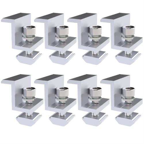 Pack of 8 Solar Module Brackets, Panel Holder, End Clamp, Adjustable, Fixing Holder (35 mm) 1
