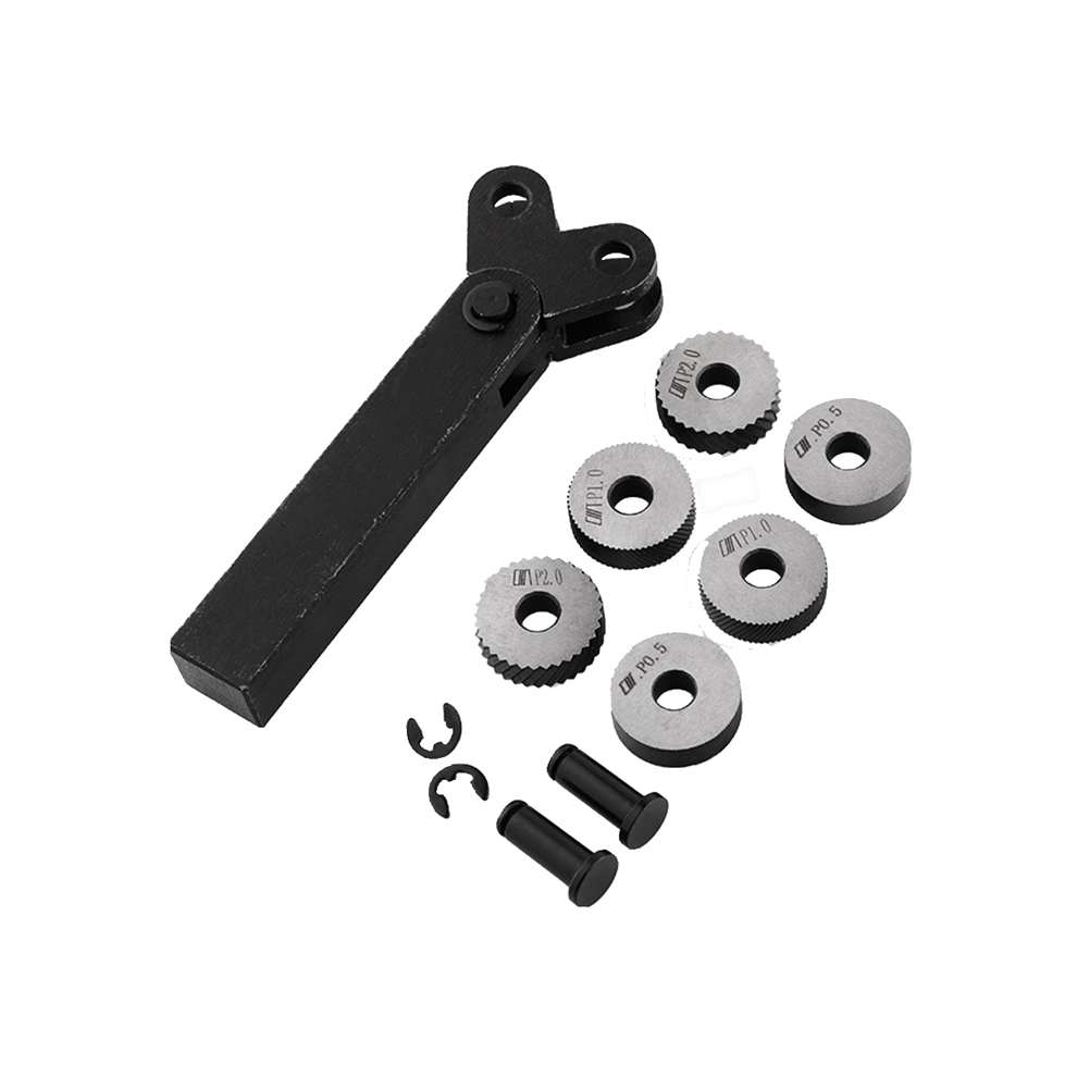 7-Piece High Strength Double Wheel Metal Lathe Knurling Tool Set, With 0.5Mm/1.0Mm/2.0Mm Pitch Straight 4852431751350