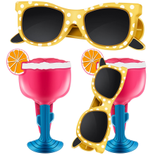 Pinzas resistentes al viento para toallas de playa, sillas, accesorios para patio y piscina, vasos de cóctel con dibujos animados para el hogar