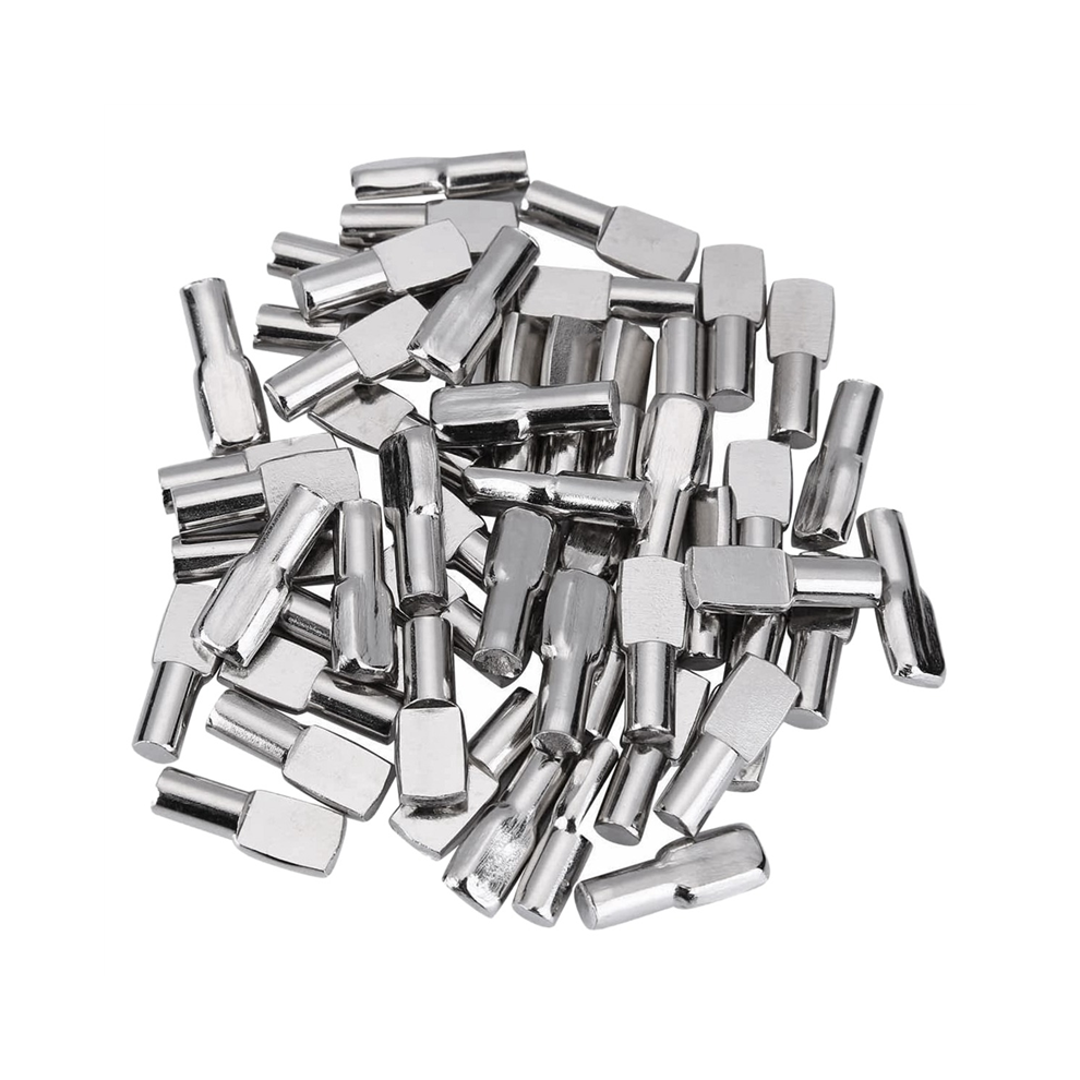 5Mm Cabinet Shelf Support Pegs Spoon Shape Metal Pins For Shelves, 100Pcs Silver Color 4851945598505