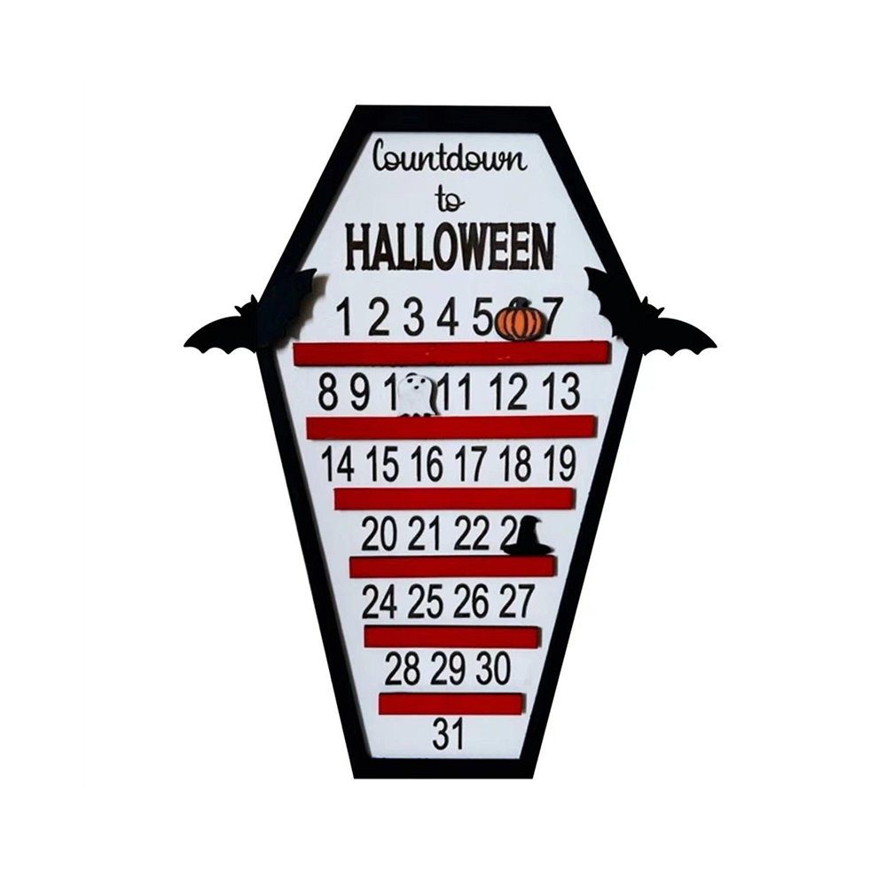 Halloween-Adventskalender, 31 Tage Happy Coffin Kalender Countdown Mit Schneiden Von Drei Dekoration C-image