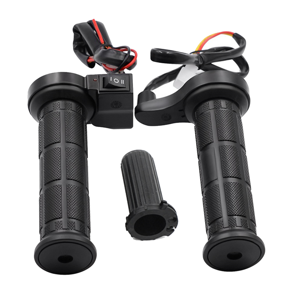 Jojomino Motorcycle Handle Heated Grips Electric Thermostat Handlebar Grip 3-Speed Adjustable 12V For Scooter E-Bike