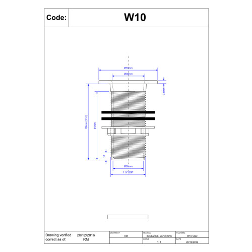 McAlpine McAlpine W10 1.25" x 3.5" Tail Tank Overflow 2