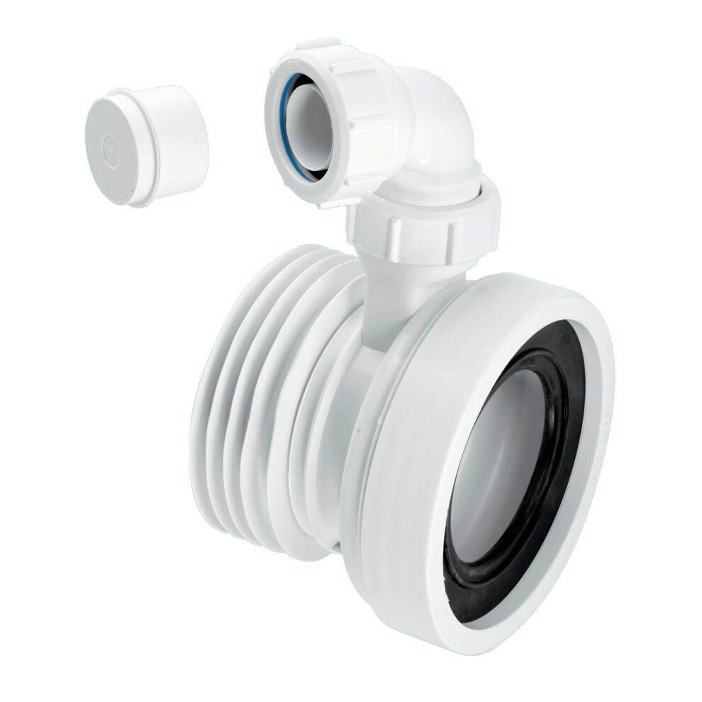 McAlpine WC-CON1V Straight Rigid WC Connector with 1.25" Universal Vent Boss