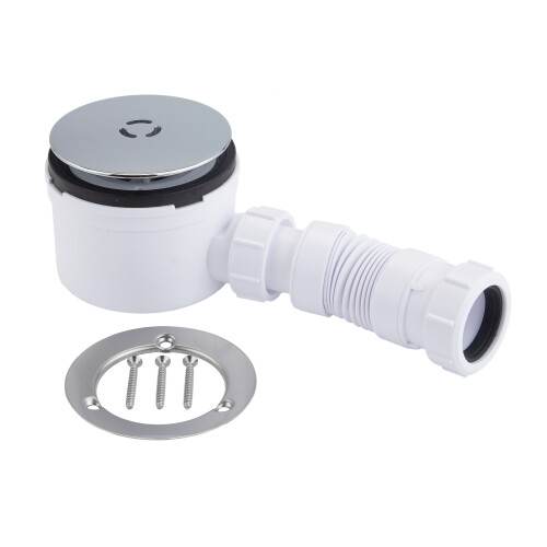 McAlpine McAlpine 3 Pin Shower Trap + Flex Adaptor - Chrome Brass