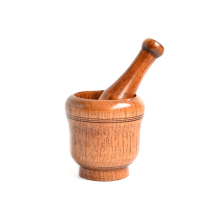 Wooden Mortar and Pestle Set,Mortar Wood Grinding Bowl Set Garlic Crush Pot Kitchen Tool