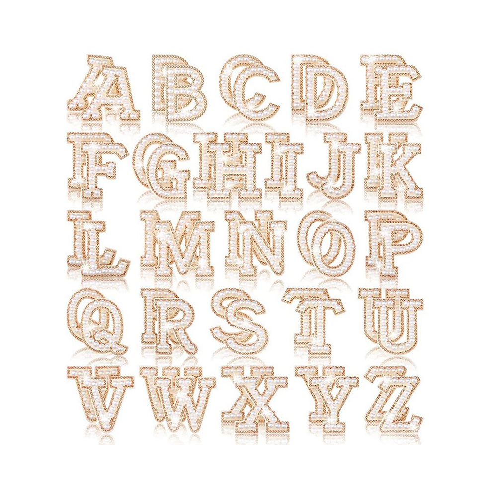 Parel Strass Letter Patches AZ Bling Stickers Glitter Alfabet Applicatie Sticker