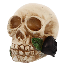 Décoration d'intérieur Halloween Crâne Statue Lumière LED Jour des Morts Fleur Figurine Nuit Résine Horreur Prop A