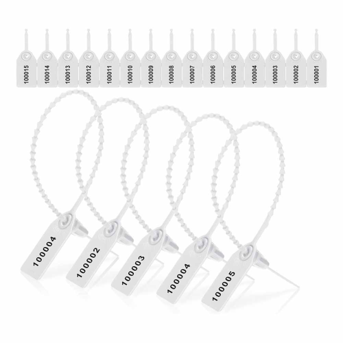 1000 Pcs Plastic Tamper Seals Tags Security Safety Numbered Zip Ties Labels White