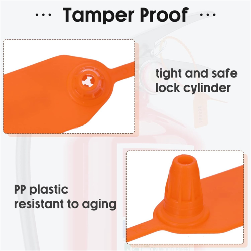 1000 Pcs Plastic Tamper Seals Tags Security Safety Numbered Zip Ties Labels Orange 2