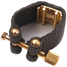 Para acessórios de abraçadeira de saxofone alto, fecho compacto preto, boquilha de couro PU + peças de metal