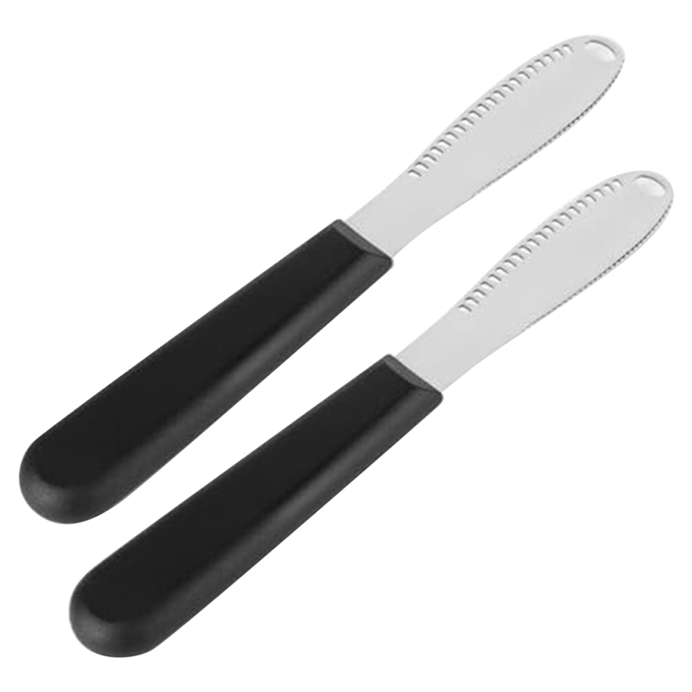 Butter Knife, 3 in 1 Stainless Steel Knives Spreader with Serrated Edges and Scraping Holes Comfort Grip