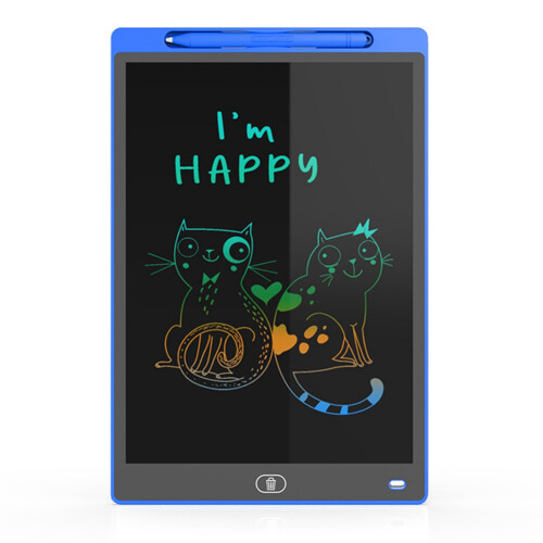Quadro de desenho infantil de 12 polegadas com LCD e escrita à mão, quadro negro eletrônico, pintado à mão (colorido) C