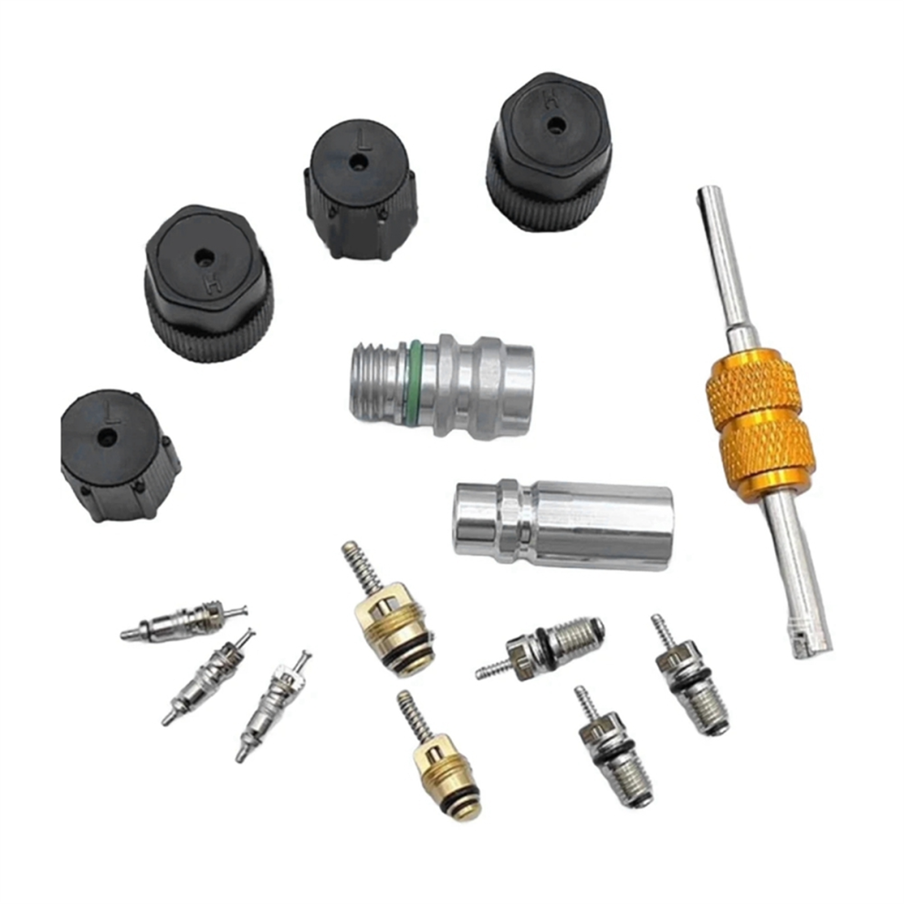 Kit Assortimento Valvole Centrali A/C Per Auto R134A, Servizio Laterale Ad Alta Pressione Per R12, R22, R134-image