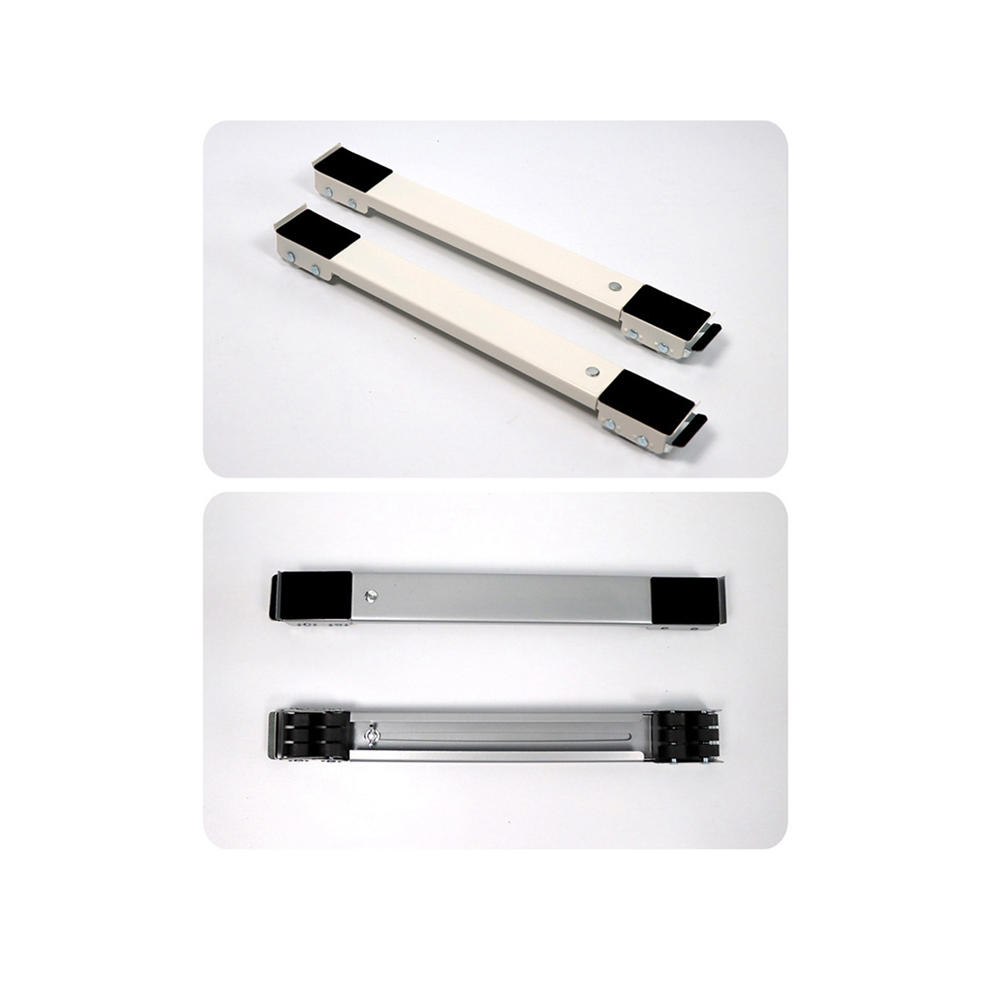 Wasmachine Basisstandaard Trolleyvoeten Verplaatsbaar Verstelbare Telescopische Koelkastwiel Voor Droger Koelkast - Wit-image