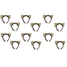 Itismine Cheetah oreilles de bandeau de bandeau de cheveux cerceaux de cheveux mignons accessoires de cheveux moelleux pour les femmes les filles