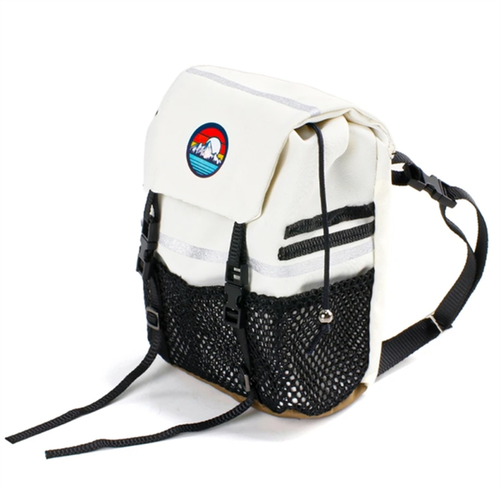 Simulation Backpack Shovel Storage Bag Luggage Handbag Decoration For 1/8 1/10 Rc Crawler Car White 4852431705988