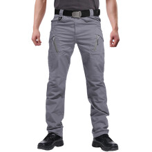 Susclude Herren-Taktikhose fr Militrarbeit, Outdoor, Rip-Stop, leichte Baumwolle, lssige Cargohose mit Taschen, Grau, 34 B x 34 L
